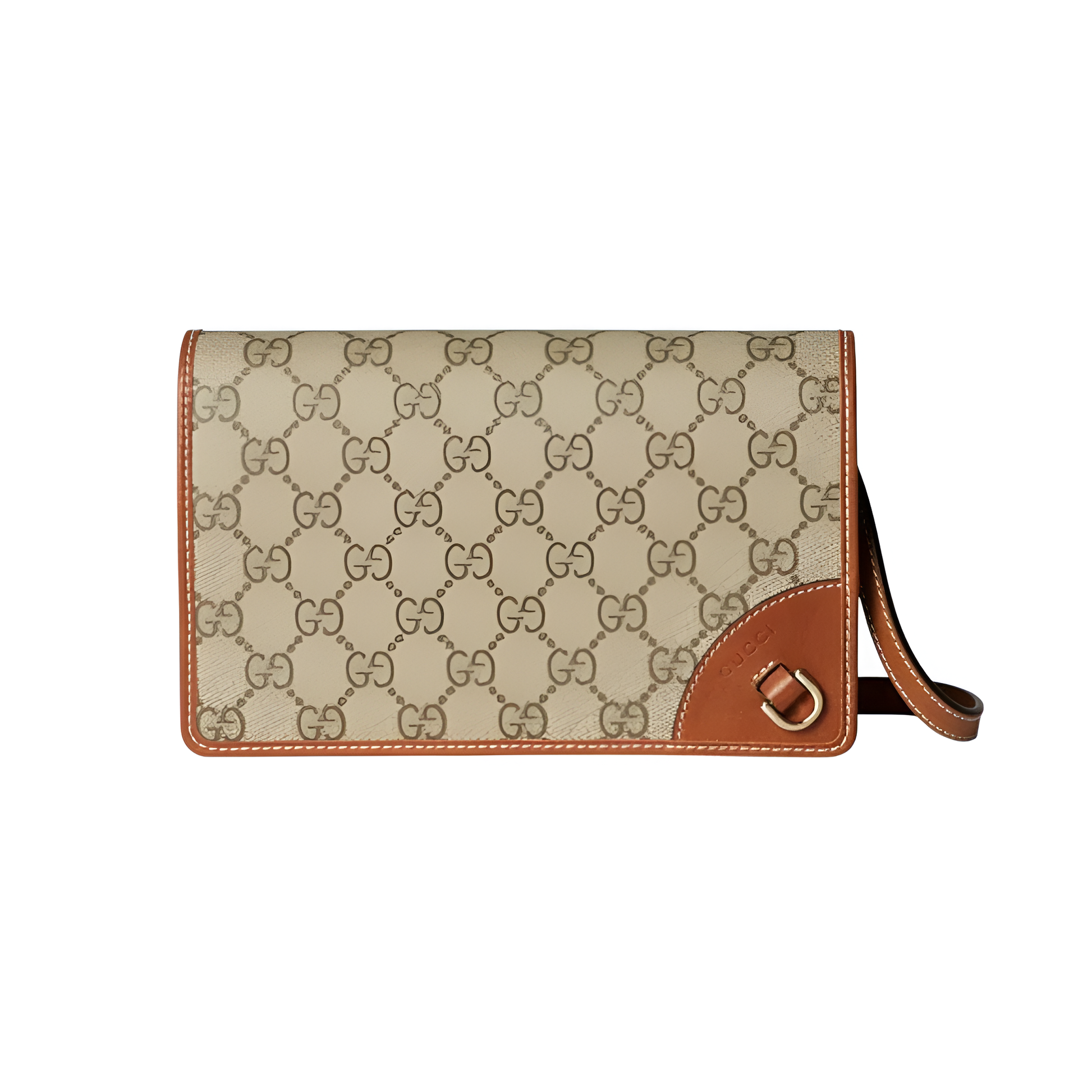 Gucci GG Emblem wallet with leather strap