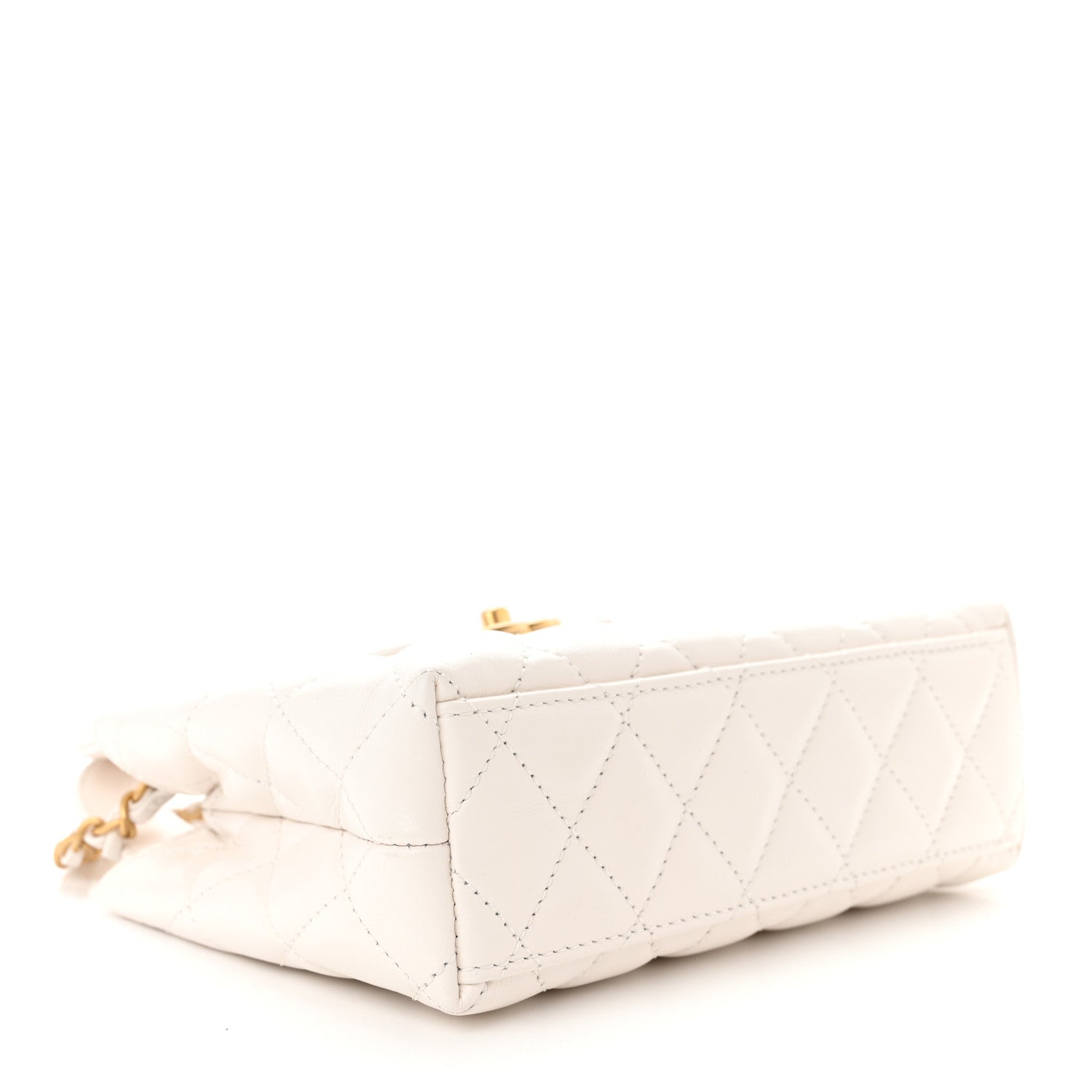 Shiny Aged Quilted Nano Kelly White