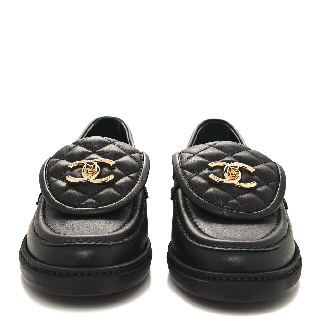 Chanel CC Turnlock Loafers Black