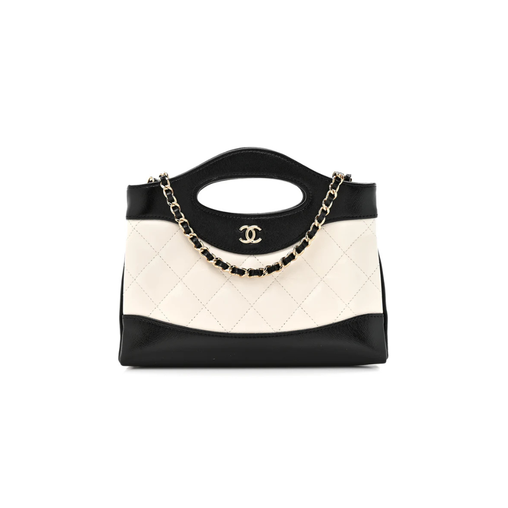 Chanel Hobo White Black Bag