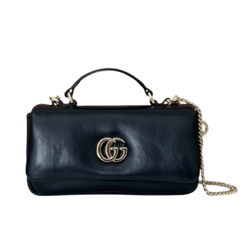 Gucci black gg milano mini top handle bag