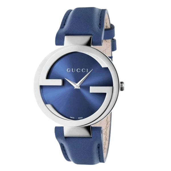 Gucci Blue Leather Blue Dial Quartz Watch