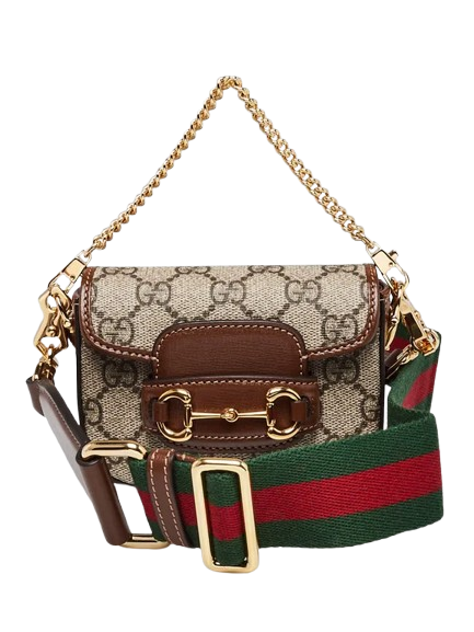 Gucci Beige Ebony GG Coated Canvas Horsebit Mini Bag