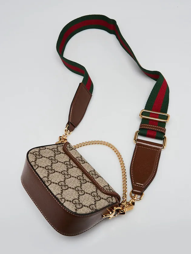 Gucci Beige Ebony GG Coated Canvas Horsebit Mini Bag