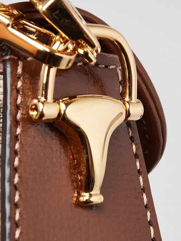 Gucci Beige Ebony GG Coated Canvas Horsebit Mini Bag