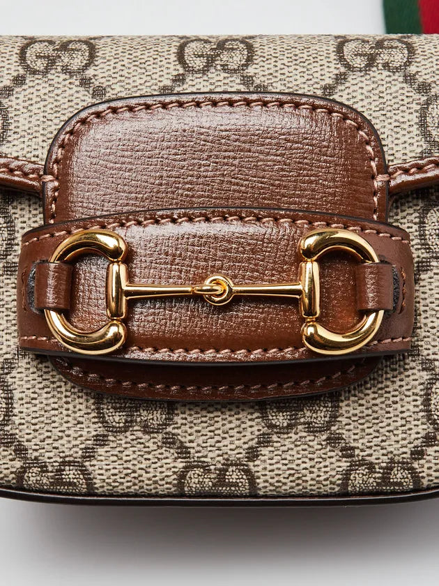 Gucci Beige Ebony GG Coated Canvas Horsebit Mini Bag