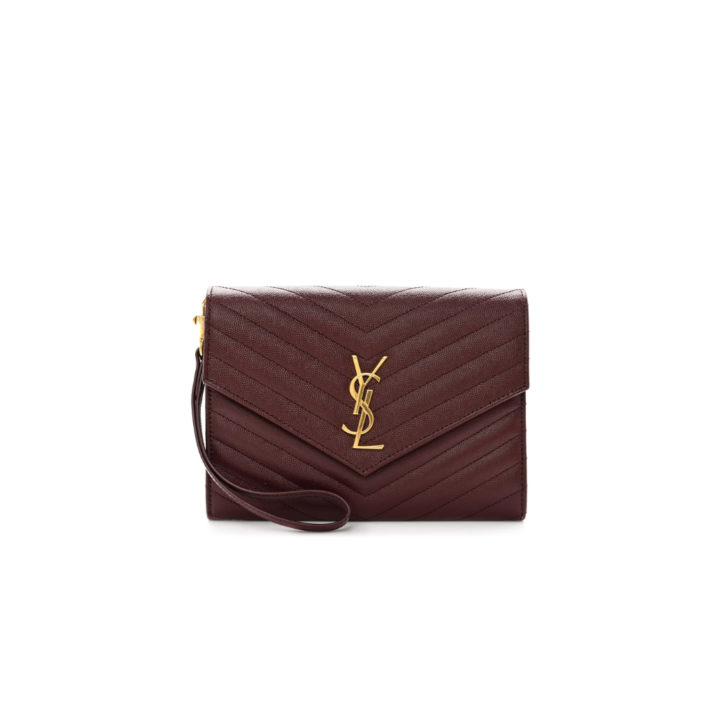 Ysl Grain De Poudre Matelasse Chevron Bag