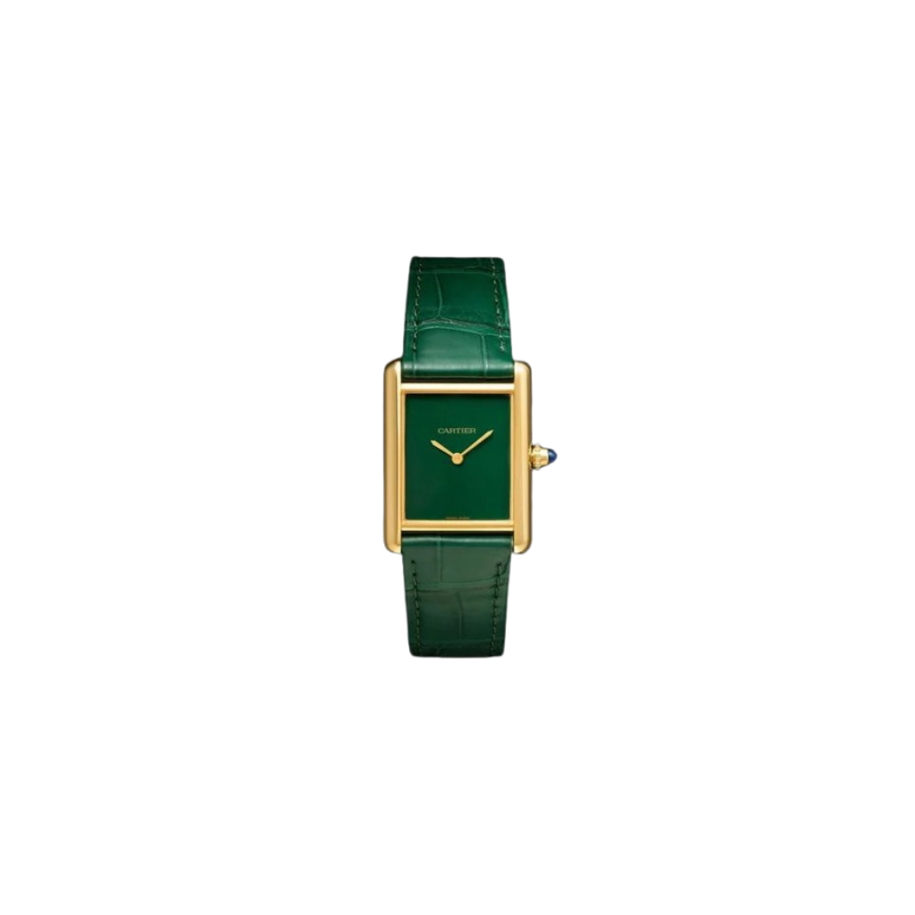 Cartier Tank Louis Green Dial Yellow Gold Watch