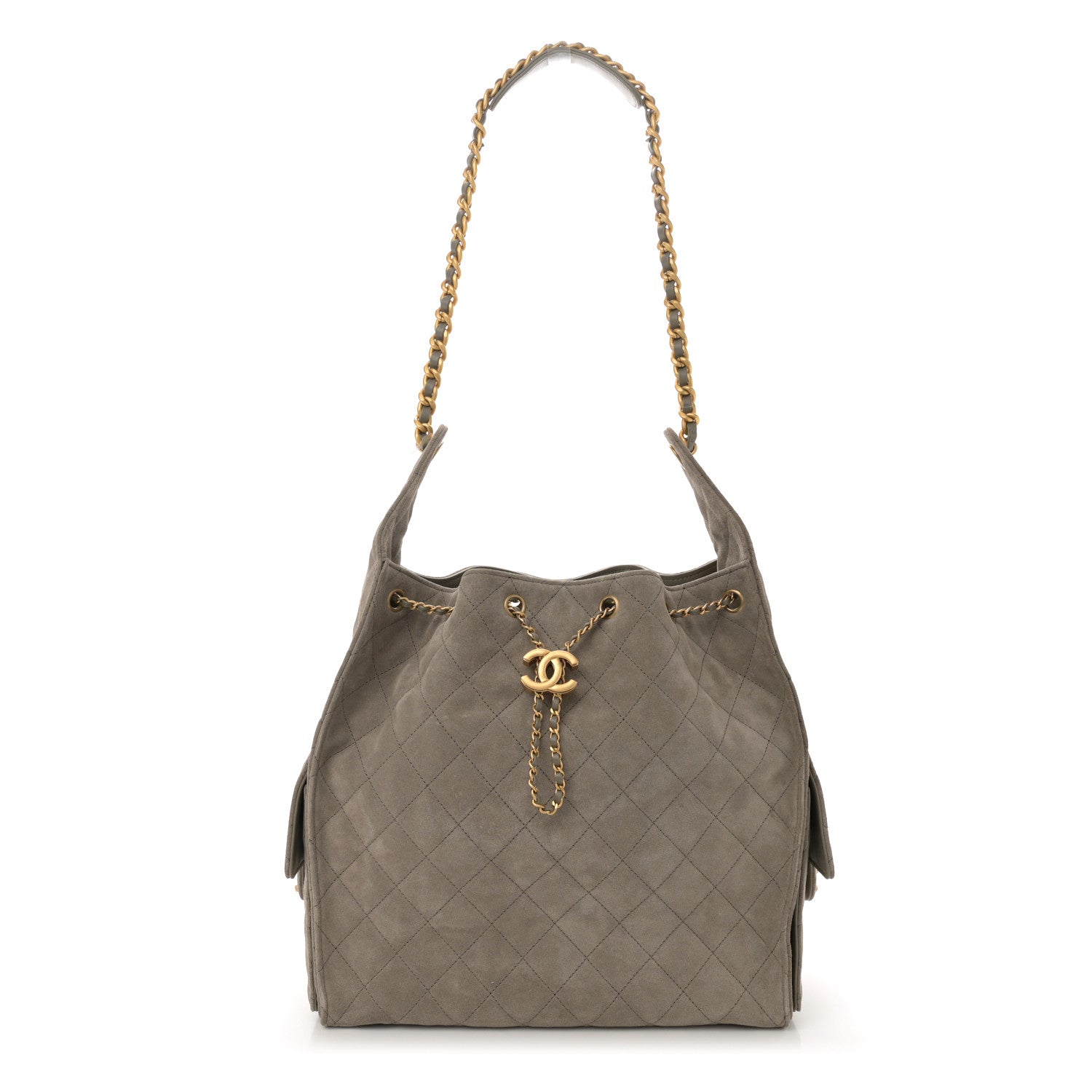 Suede Quilted Chanel Handbag