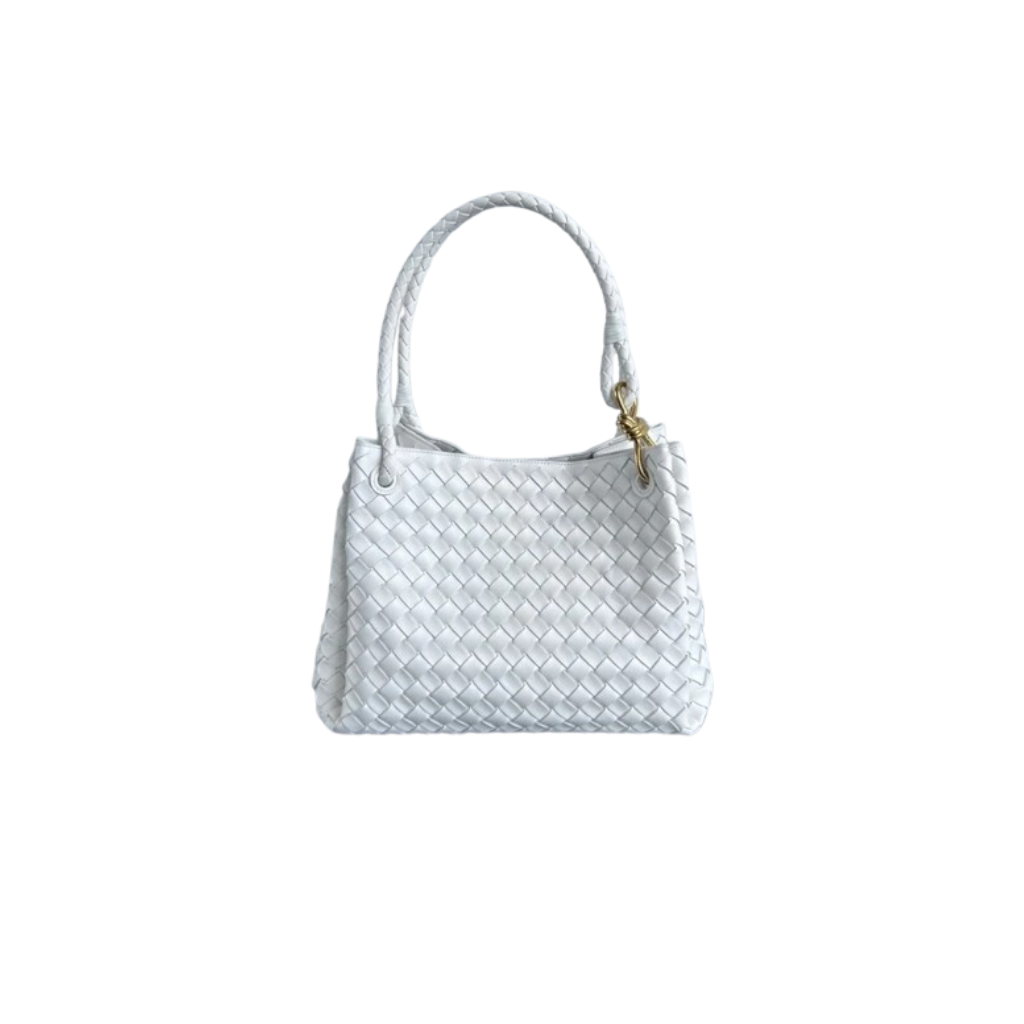 BV Intrecciato White Bag