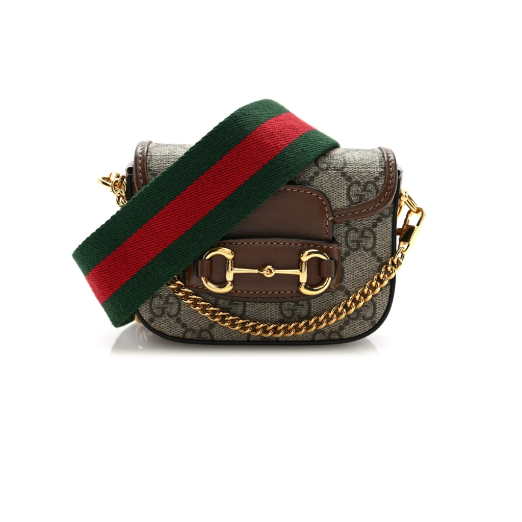 Gucci Beige Ebony GG Coated Canvas Horsebit Mini Bag
