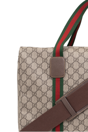 Gucci Beige GG Supreme Canvas Holdall Bag