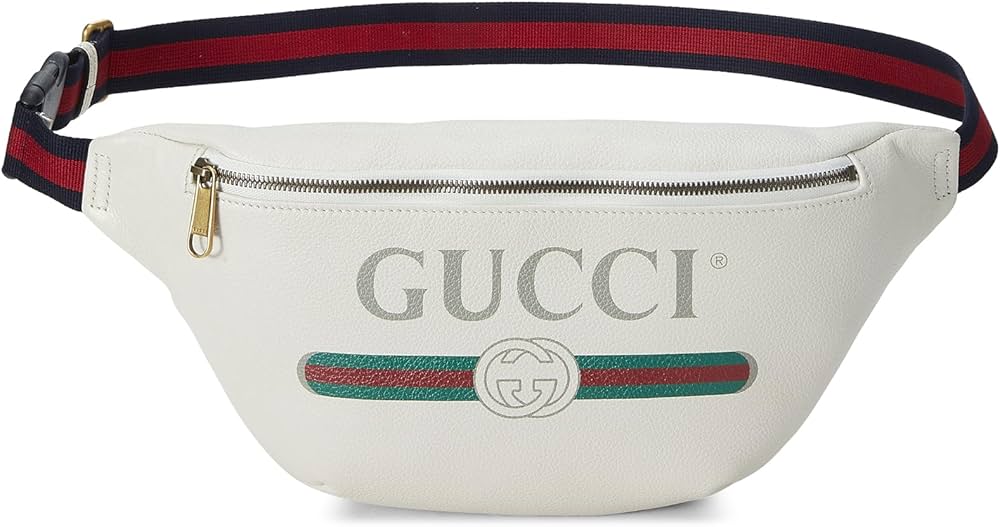 Gucci White Logo Leather Belt Bag
