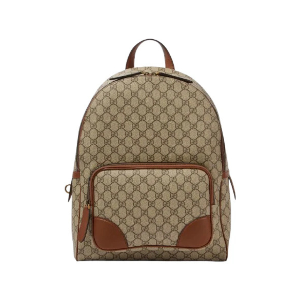 Gucci Canvas leather-trimmed backpack