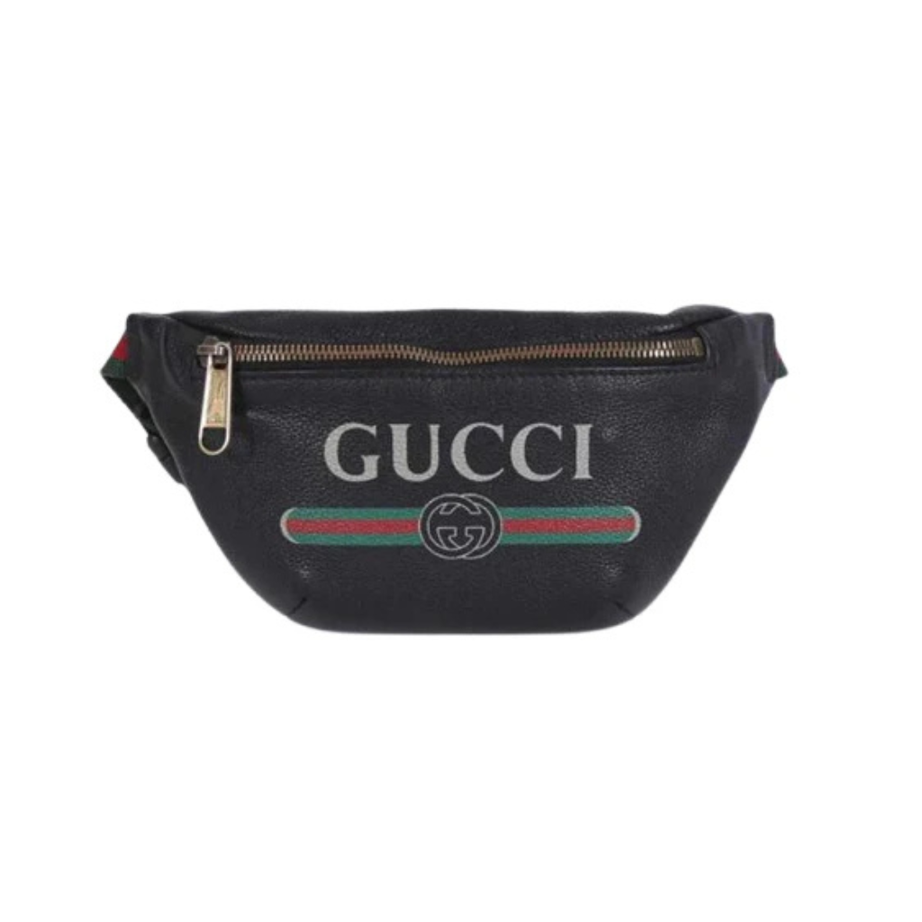 Gucci Logo Print Small Leather Belt Bag