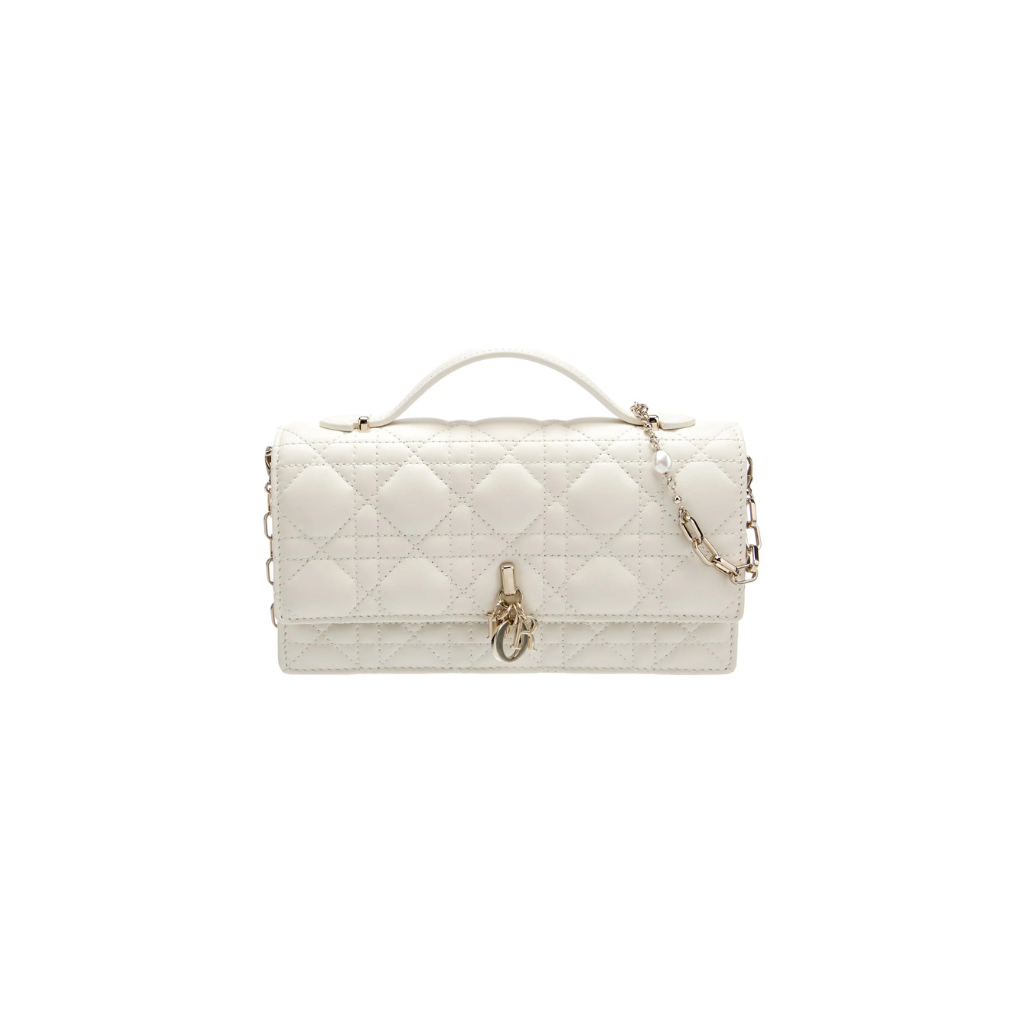 Dior White Leather Miss Dior Top Handle
