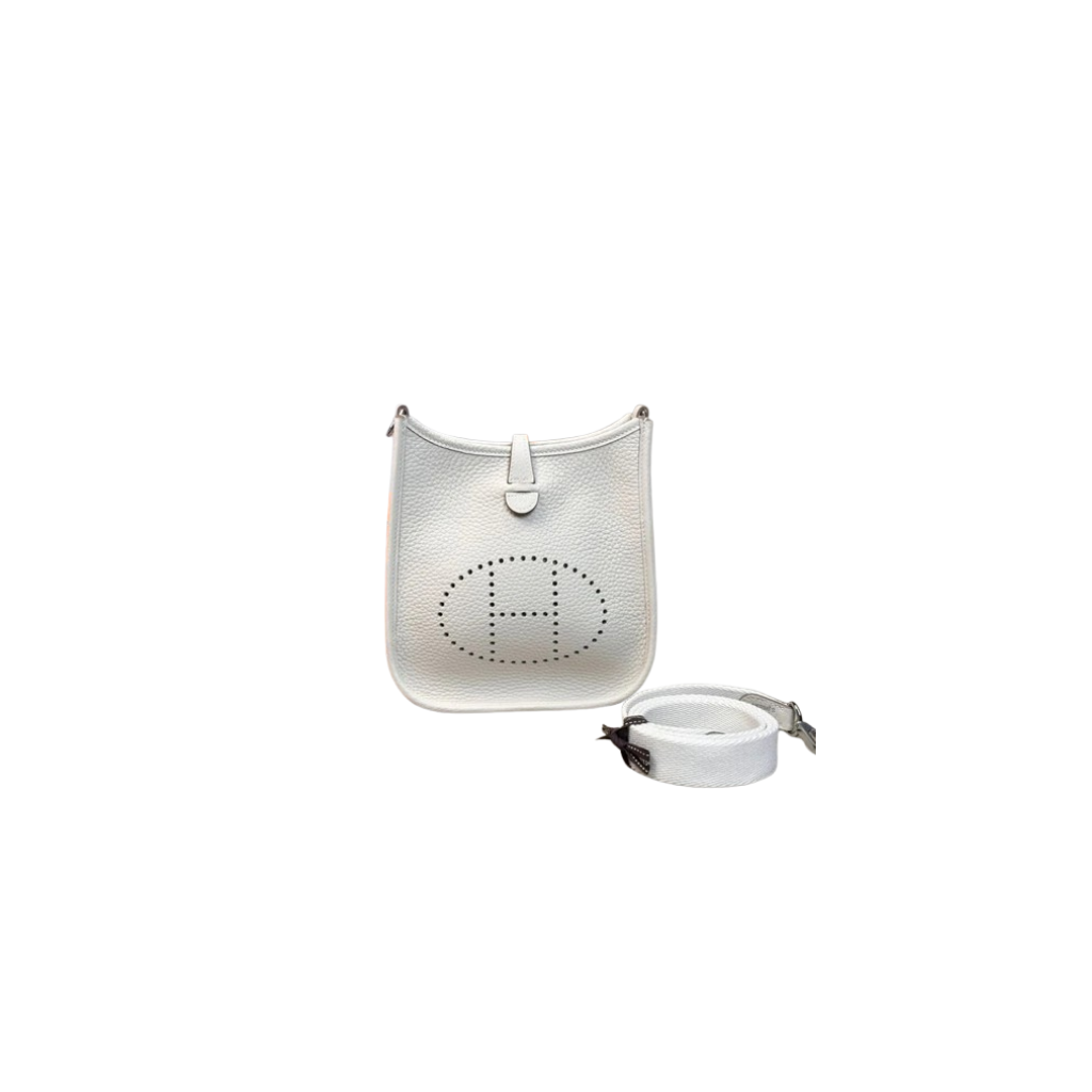Hermes White Clemence Bag