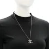 Crystal CC Pendant Necklace Silver