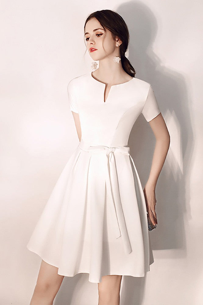 Short White Hoco Party Dress