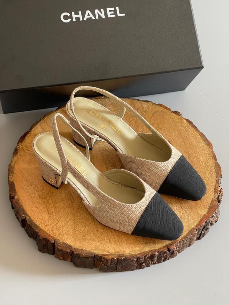 Slingback leather ballet flats