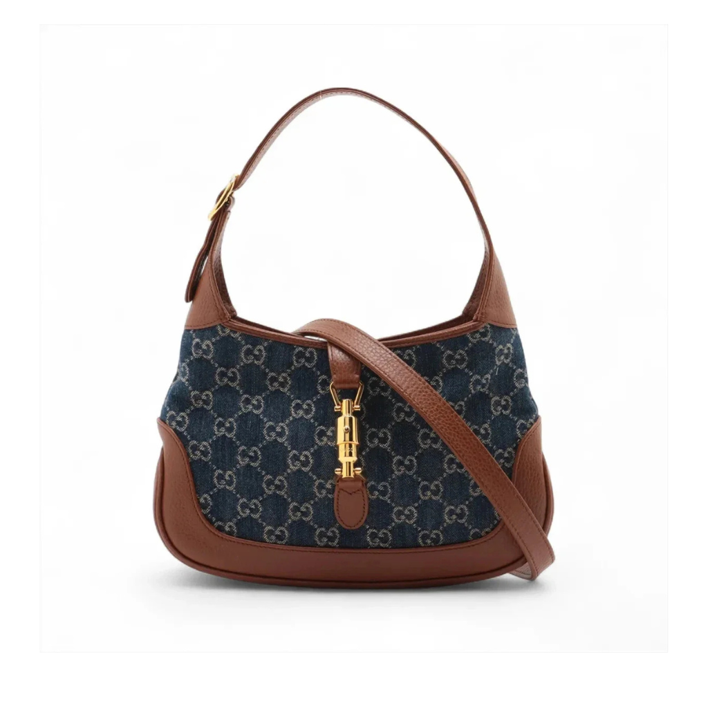 Gucci Jackie denim x leather Shoulder bag