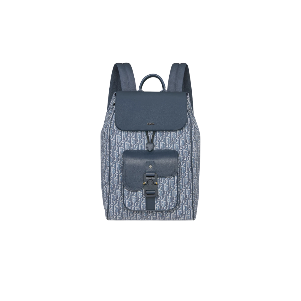 Dior Saddle Backpack with Flap In Black