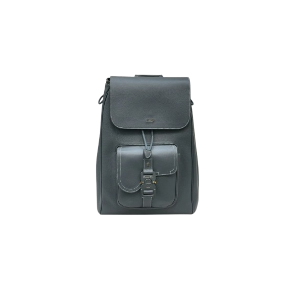 Dior Saddle Deep Gray Flap Backpack