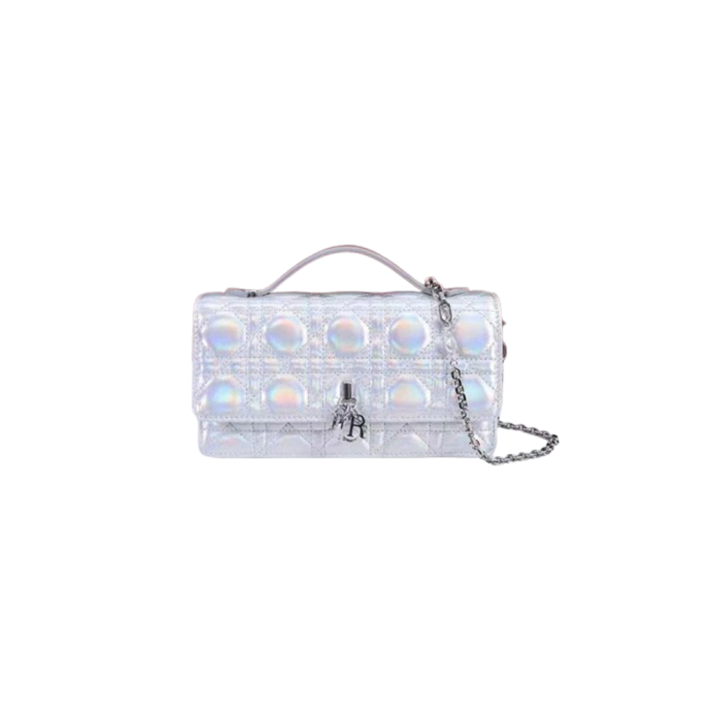 Miss Dior Mini Bag Silver Metallic