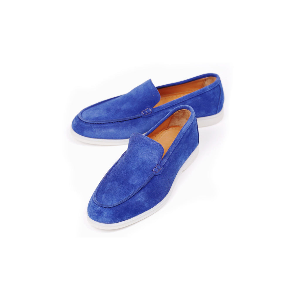 Blue suede shoes leather