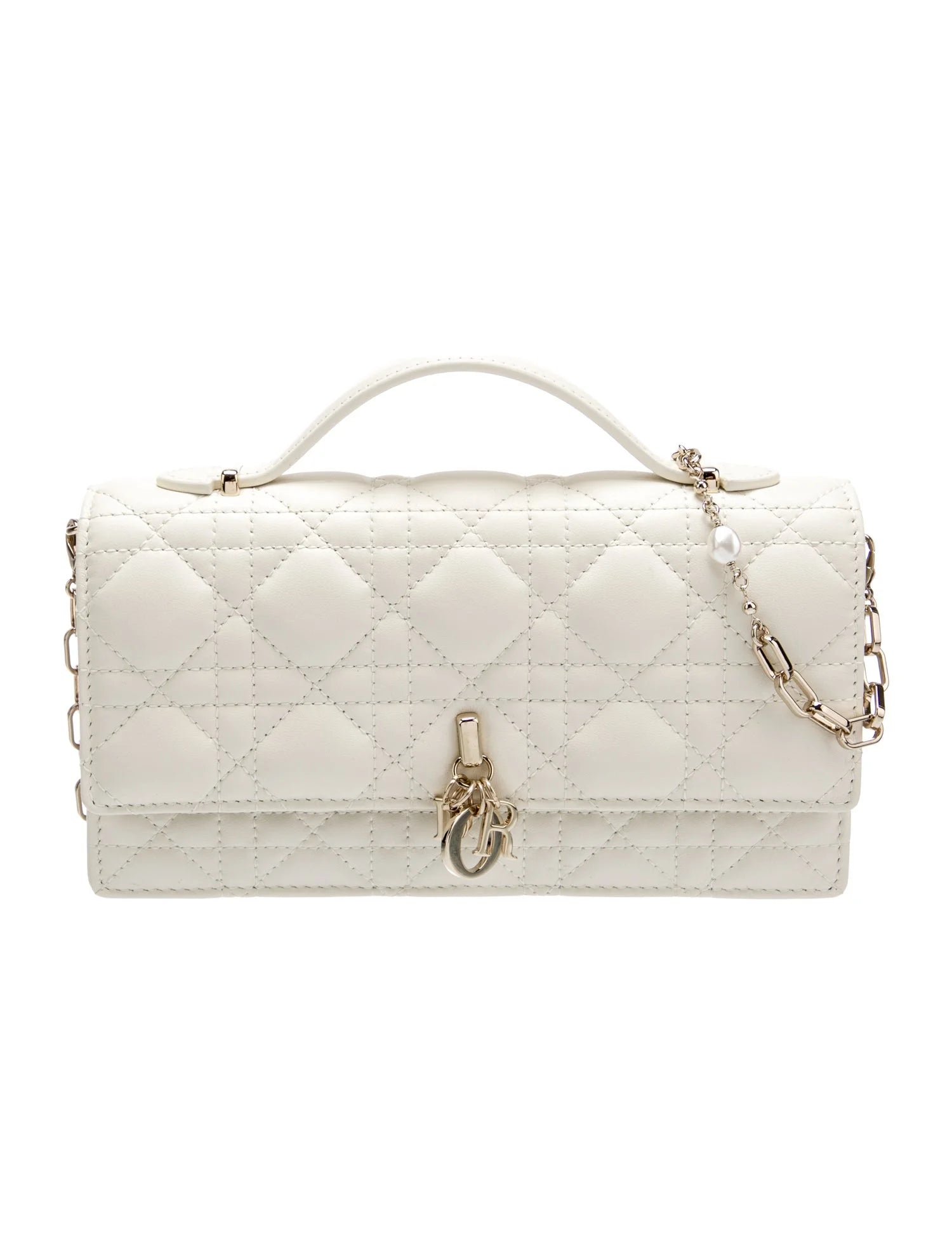 Dior White Leather Miss Dior Top Handle
