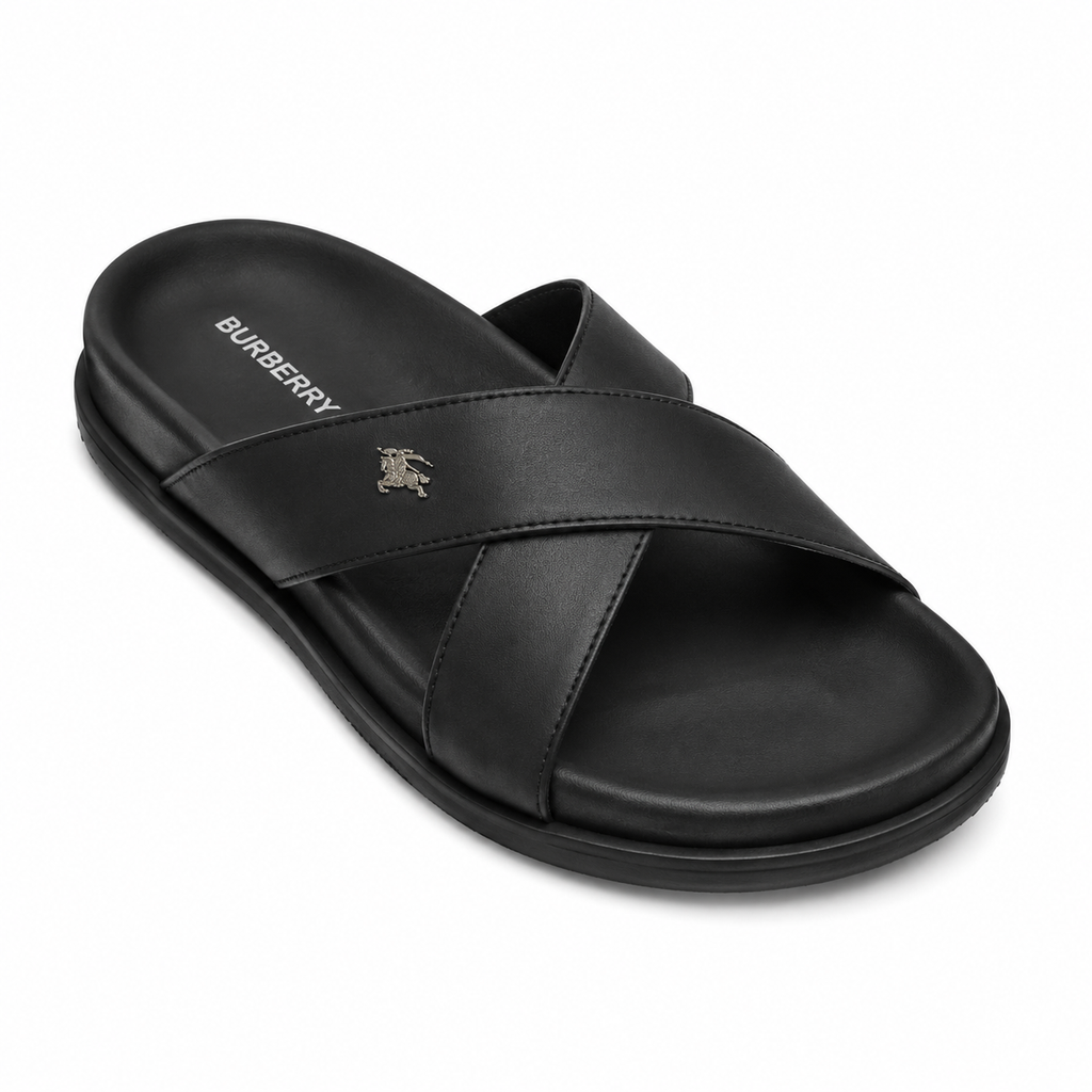 Burburrey Black Slippers