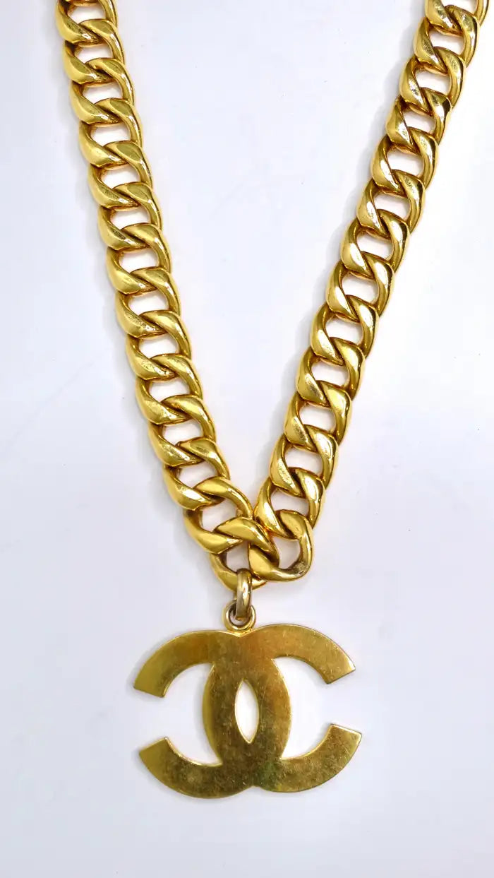 Chanel Large Gold Logo Belt