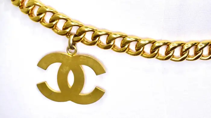Chanel Large Gold Logo Belt