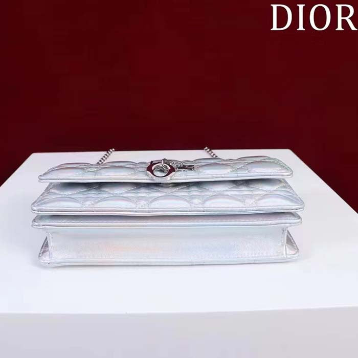 Dior Women CD Miss Dior Mini Bag Silver Metallic