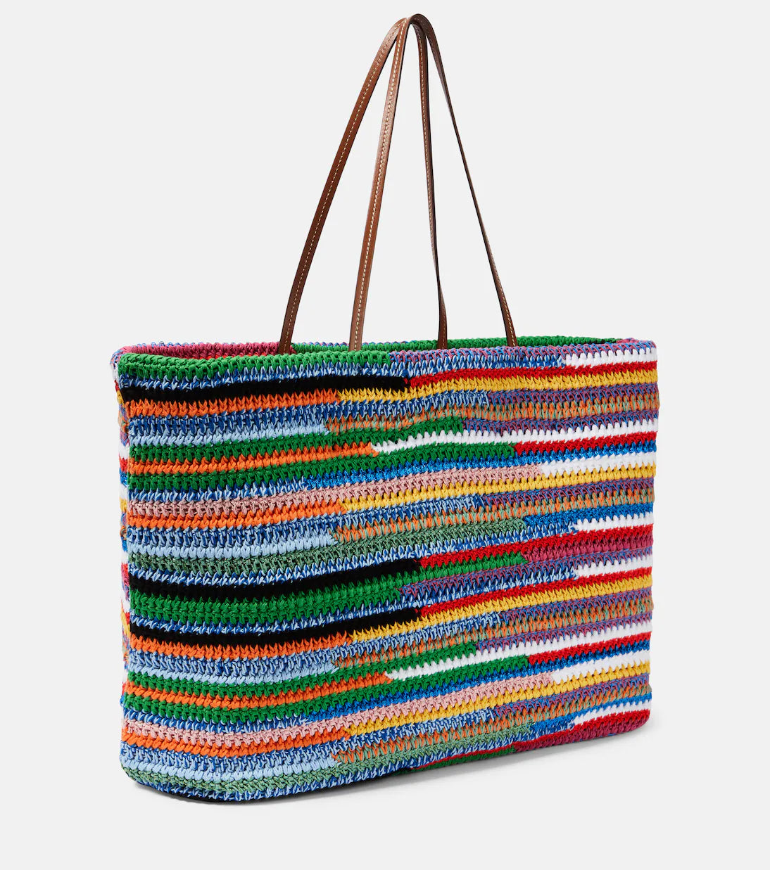 Miu Miu striped crochet tote bag