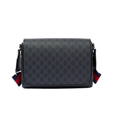 Gucci Leather-trimmed GG canvas crossbody bag