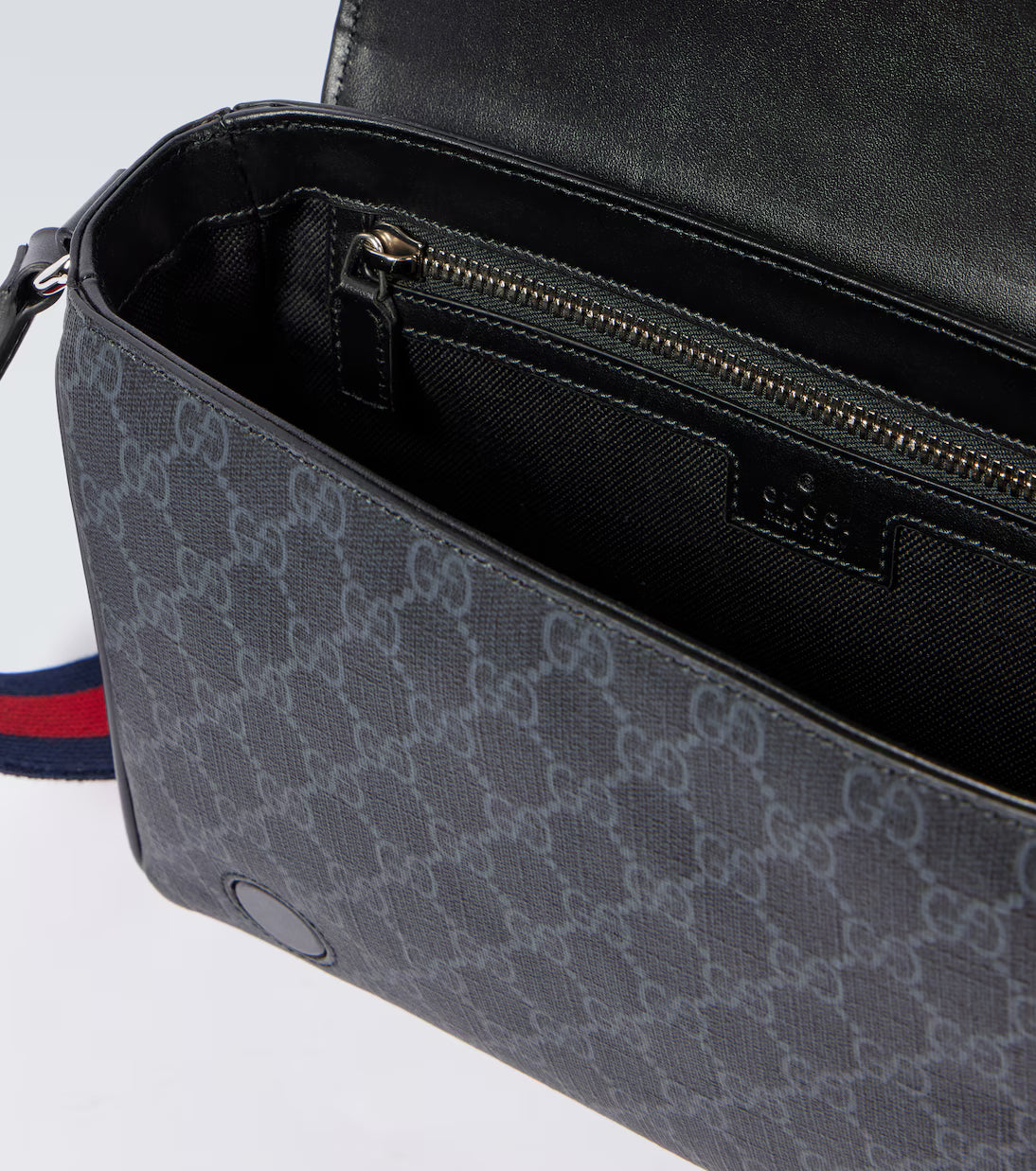 Gucci Leather-trimmed GG canvas crossbody bag