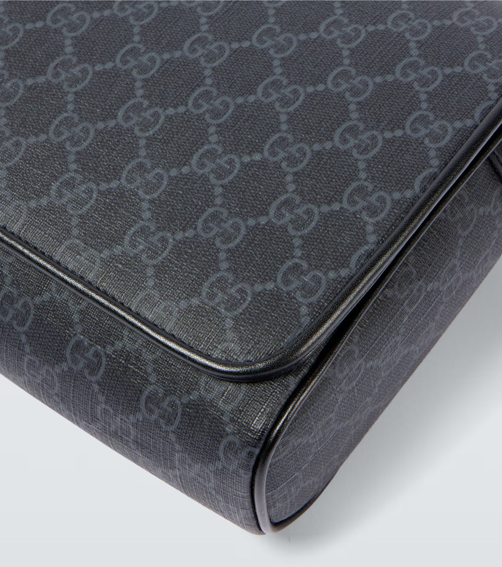 Gucci Leather-trimmed GG canvas crossbody bag