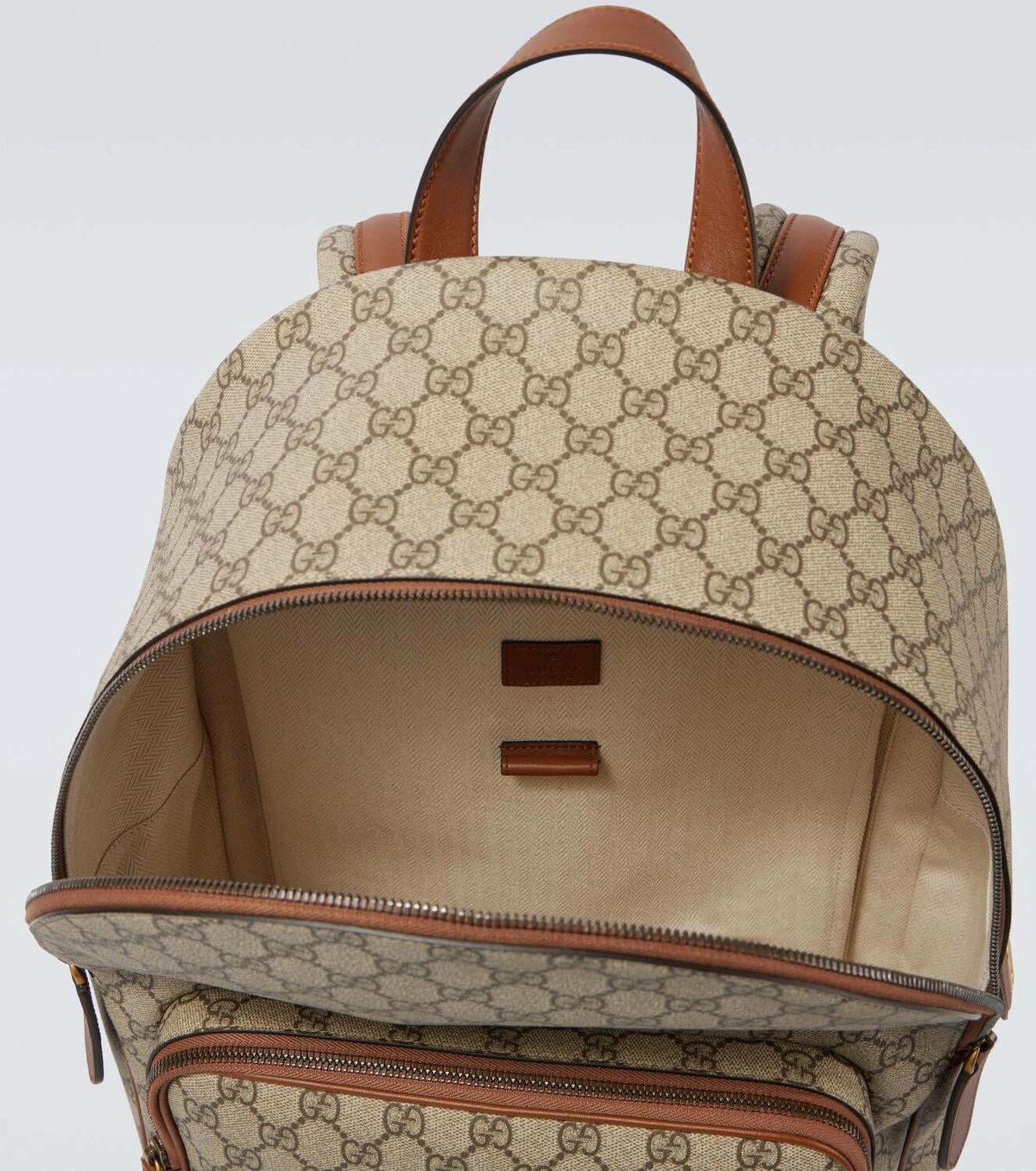 Gucci Canvas leather-trimmed backpack