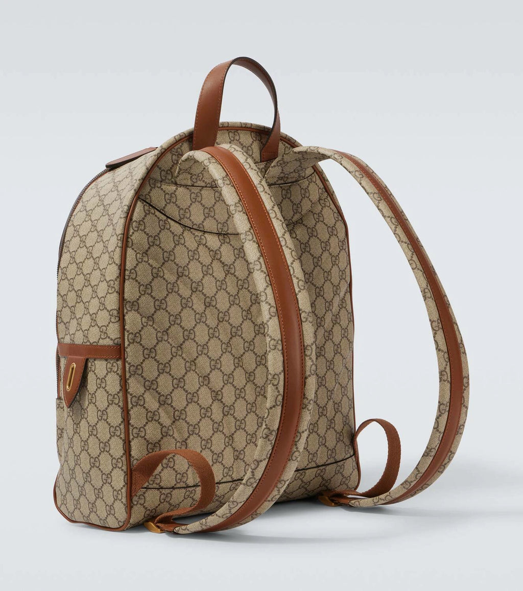 Gucci Canvas leather-trimmed backpack
