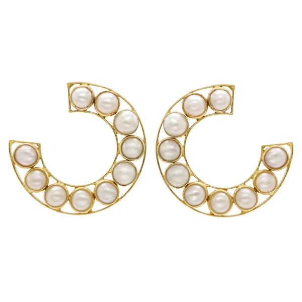 Chanel hoop Pearl Earrings