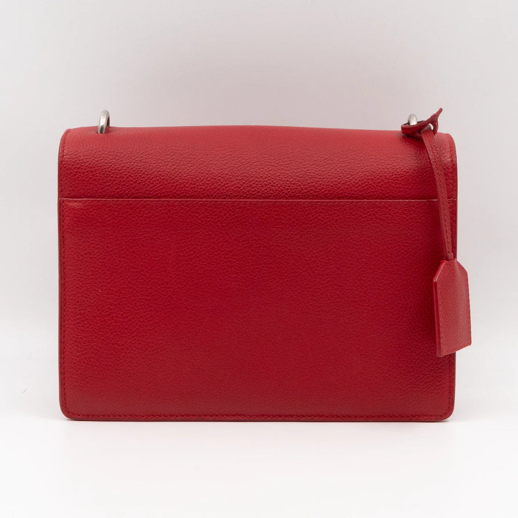Ysl Sunset Red Grained Leather Bag
