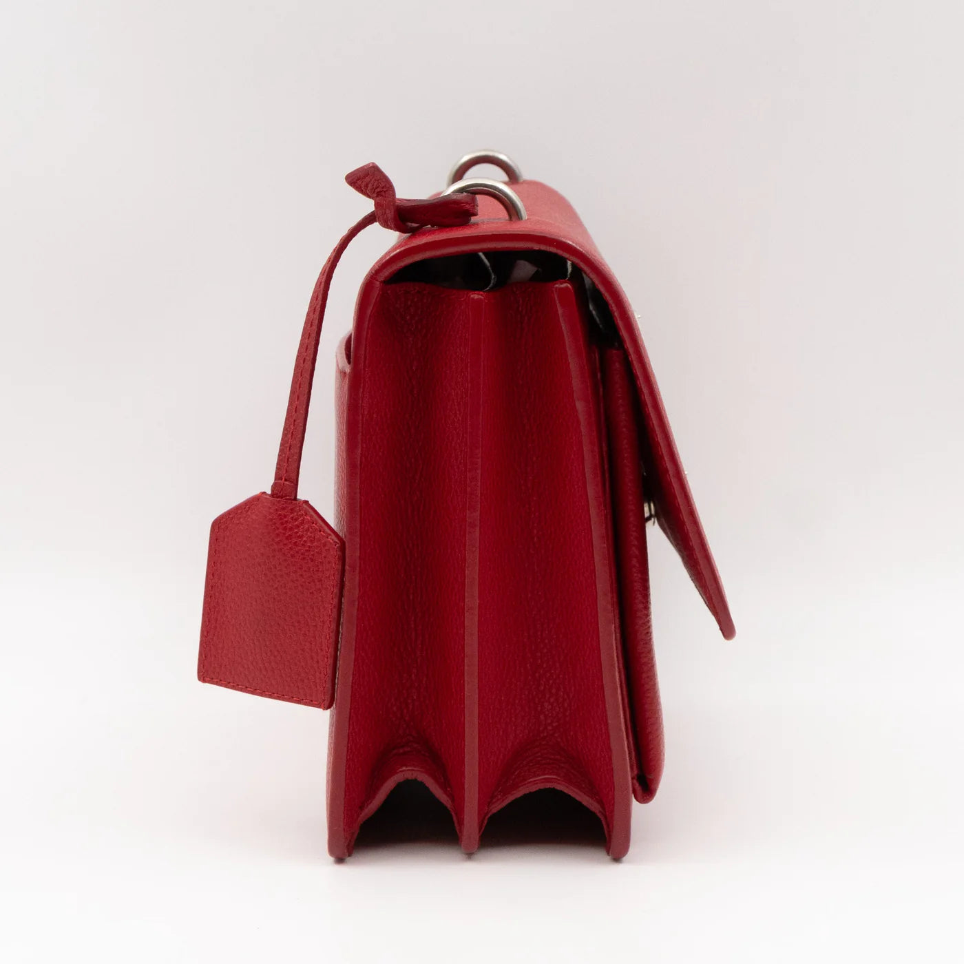 Ysl Sunset Red Grained Leather Bag