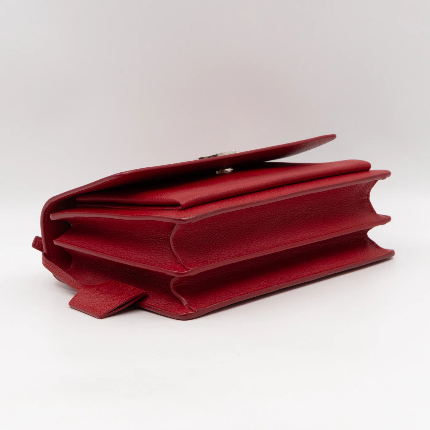 Ysl Sunset Red Grained Leather Bag