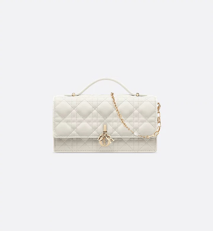 Dior White Leather Miss Dior Top Handle