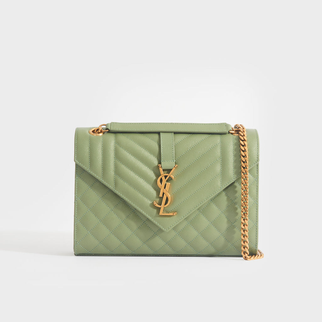 Ysl Quilted Leather Envelope Shoulder Bag