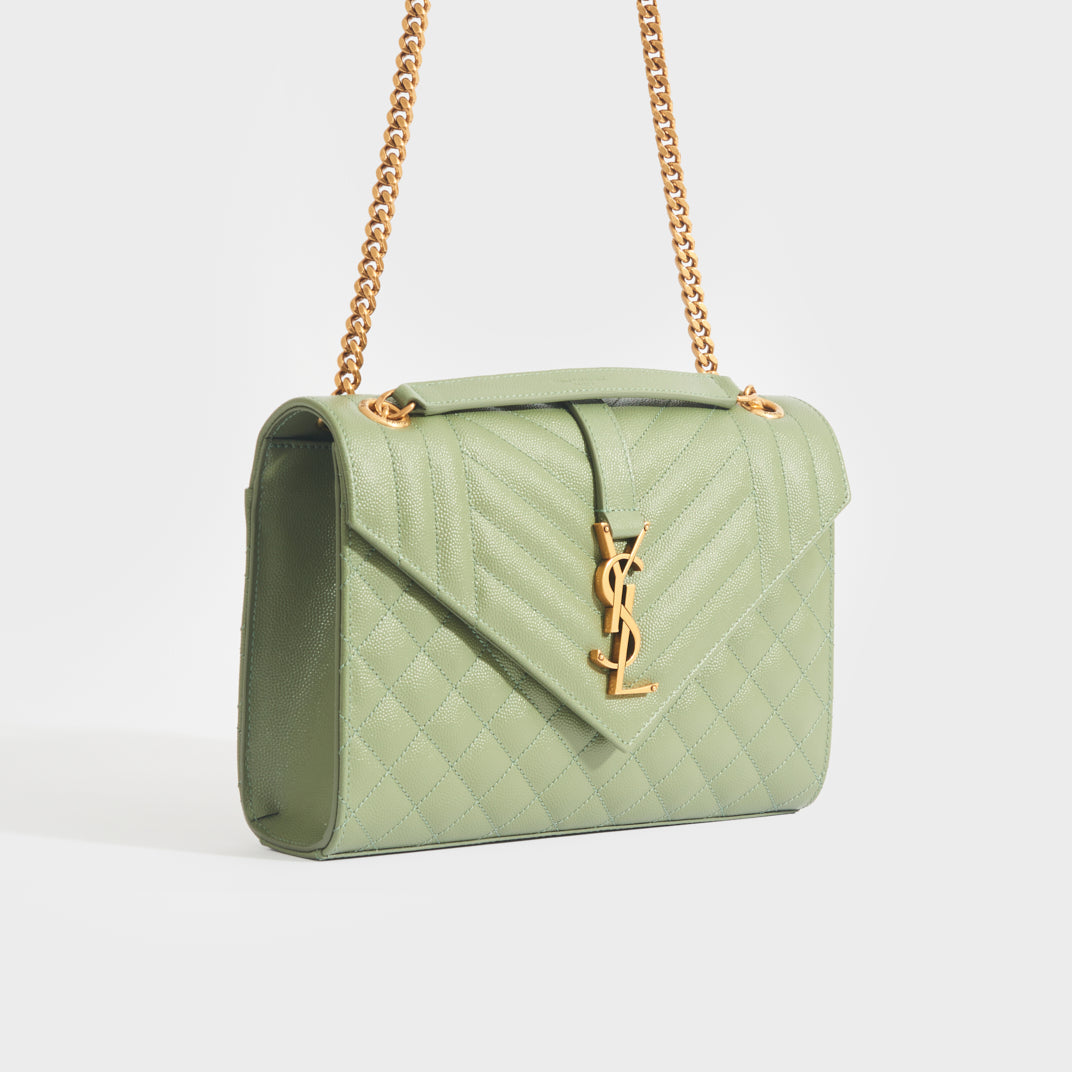 Ysl Quilted Leather Envelope Shoulder Bag