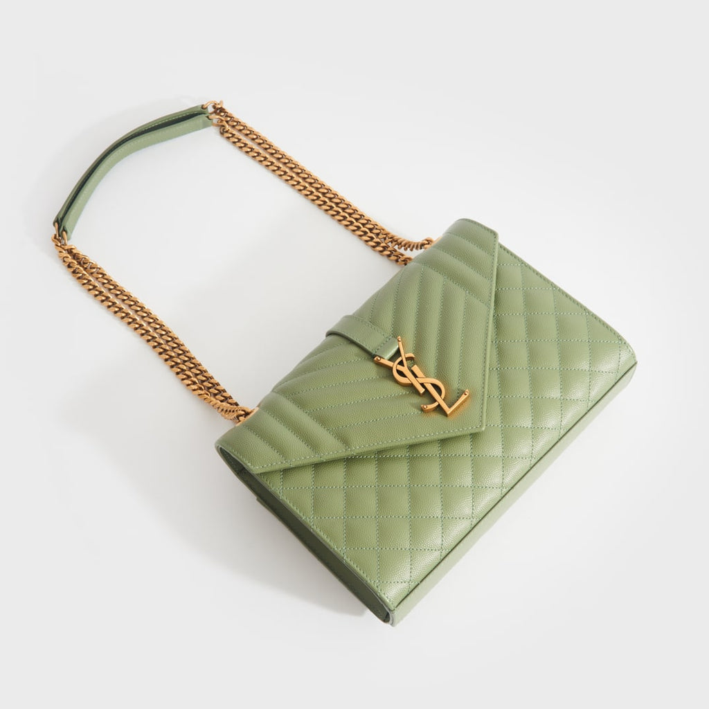 Ysl Quilted Leather Envelope Shoulder Bag