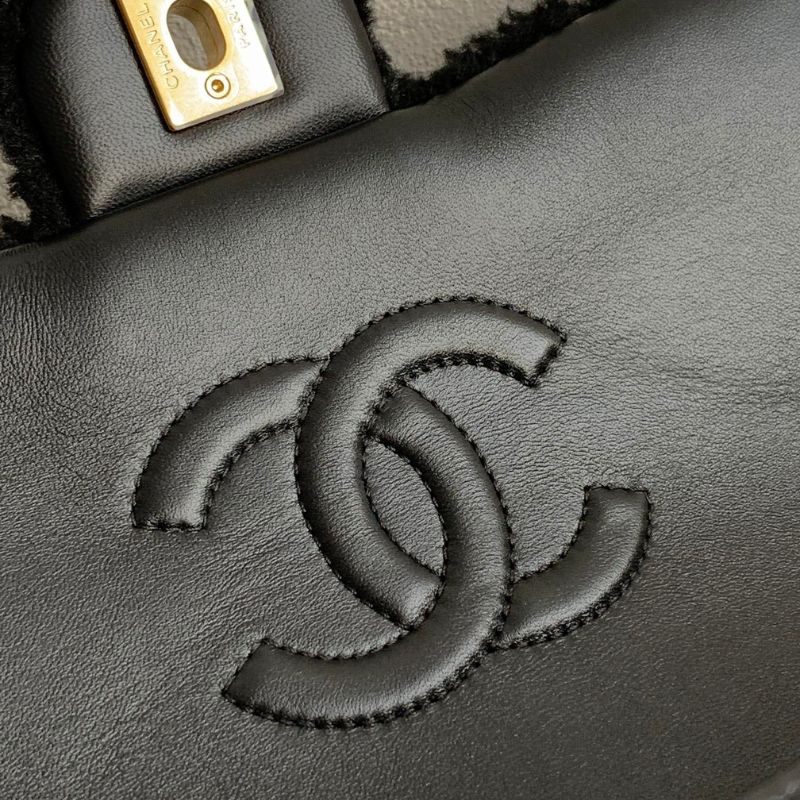 Chanel Shearling Flap Black Bag