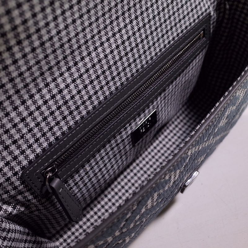 Fendi Black Houndstooth Zucca Bag
